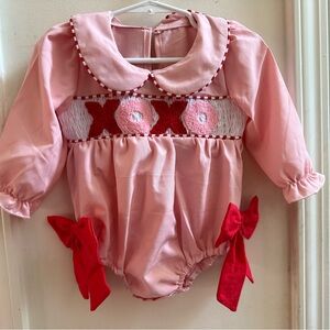 New Smocked Valentine’s Bubble Romper